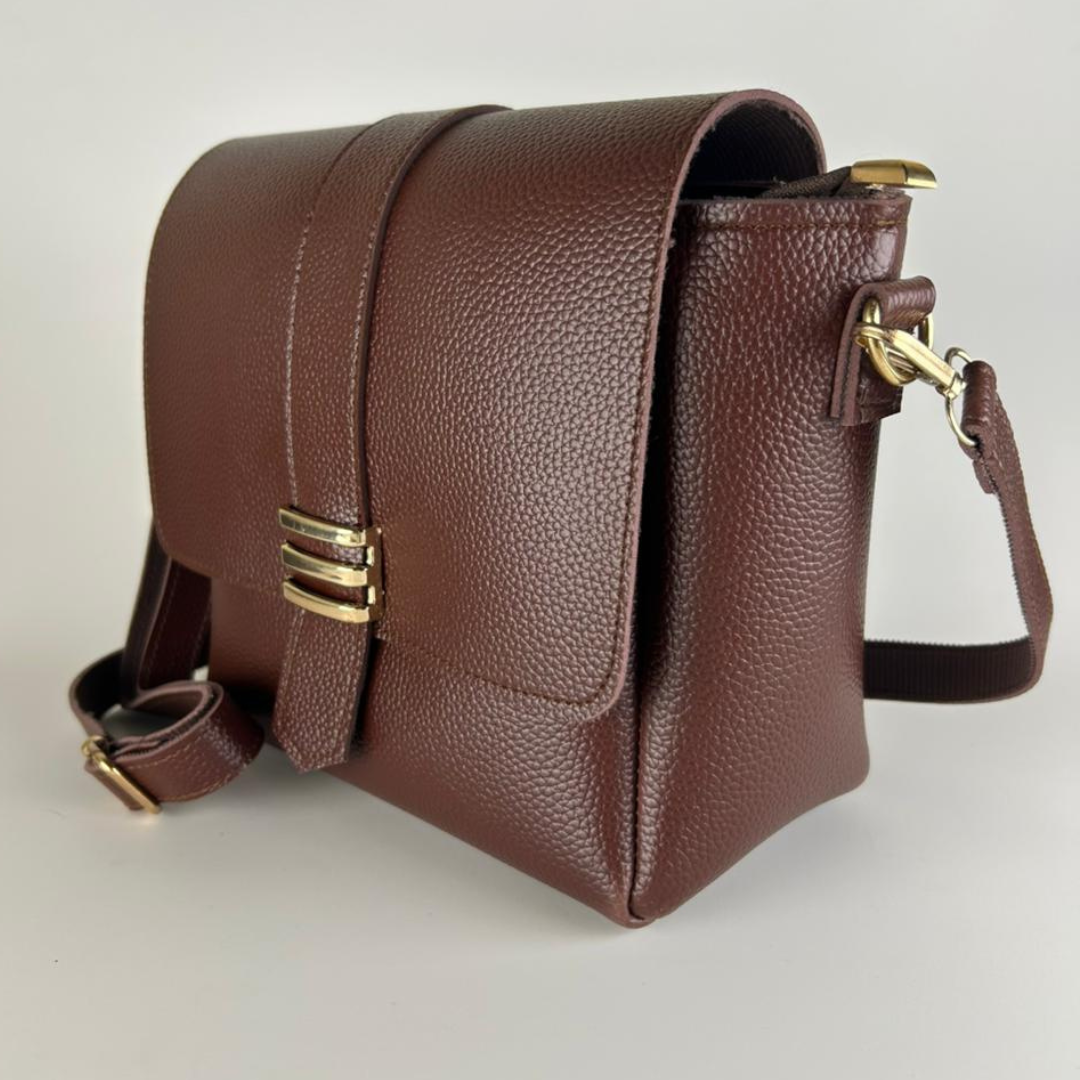 brown leather crossbody shoulder bag