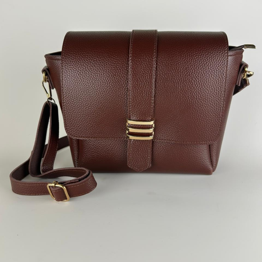 brown leather crossbody shoulder bag